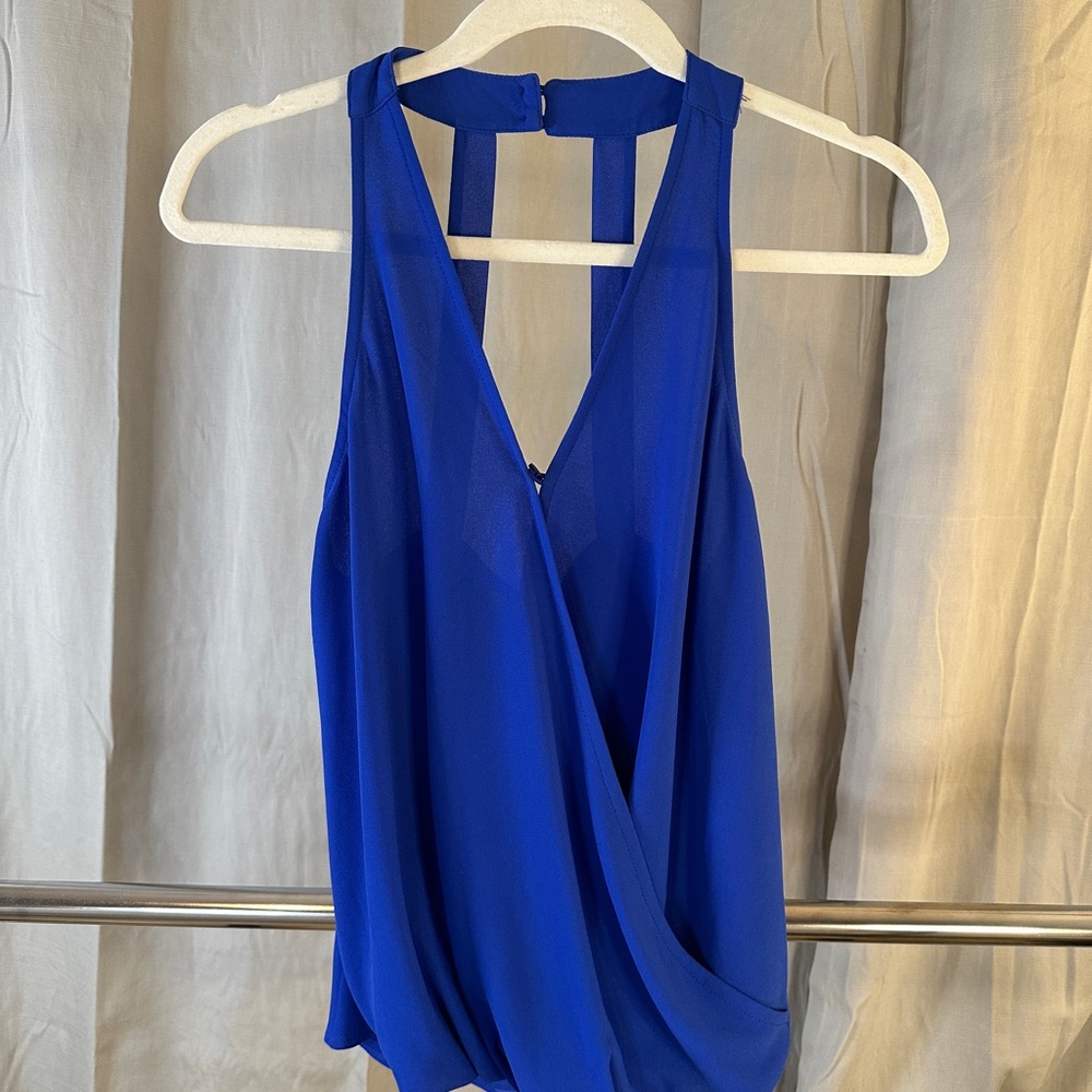 Bright Blue Sheer Blousy Top